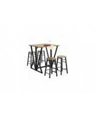 SoBuy Bar Set-Table de barre à moitié pliée et 4 tabourets, OGT24-N