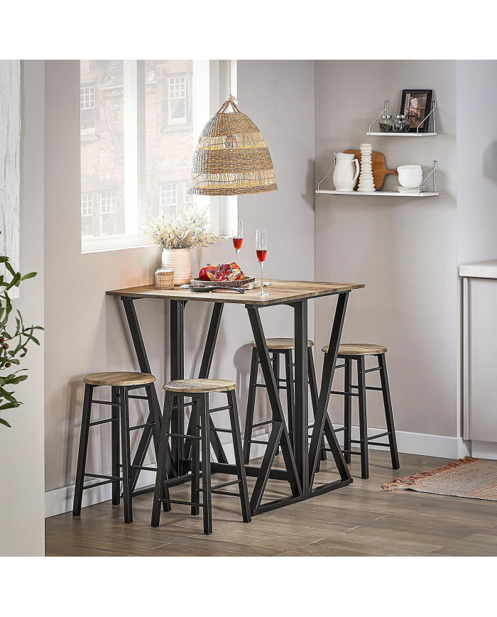 SoBuy Bar Set-Table de barre à moitié pliée et 4 tabourets, OGT24-N