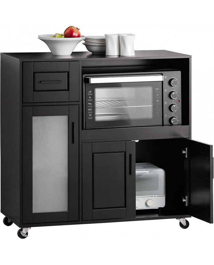 SoBuy Buffet Micro-ondes Armoire-Blanc,FSB78-SCH