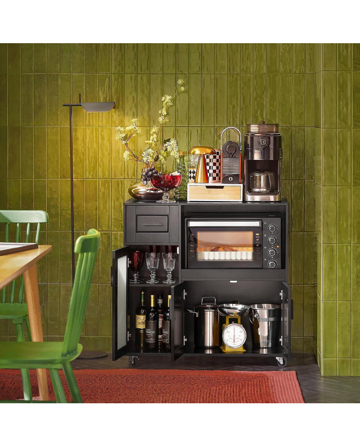 SoBuy Buffet Micro-ondes Armoire-Blanc,FSB78-SCH