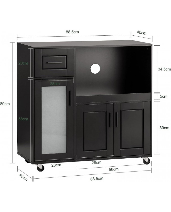SoBuy Buffet Micro-ondes Armoire-Blanc,FSB78-SCH