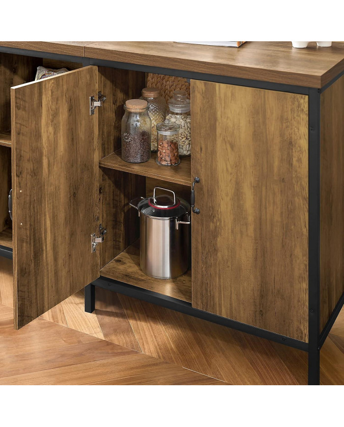 SoBuy Kitchen Island Armoire de cuisine autoportante Highborad Dresser Cabinet Buffet Bar Table, KNL01-F