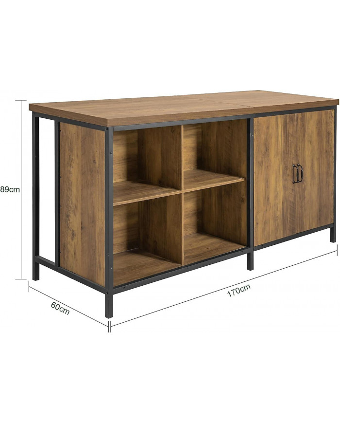 SoBuy Kitchen Island Armoire de cuisine autoportante Highborad Dresser Cabinet Buffet Bar Table, KNL01-F