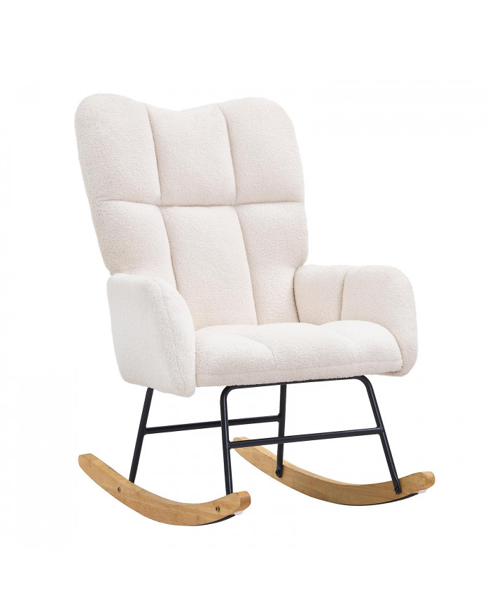 Chaise berçante pour chambre d’enfant, capacité de poids de 250 lb Chaise berçante coulissante rembourrée en tissu [...]