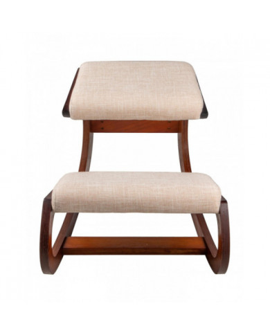 Chaise ergonomique Agenouillée Velours Chaises de bureau Accueil Rocking Posture Tabouret Bois