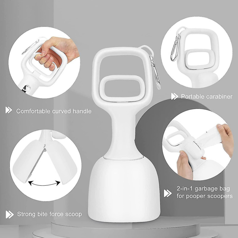 Pet Pooper Scoopers, Portable Dog Pooper Scooper With Bag Dispenser Waste Picker For Dirt, Gravel