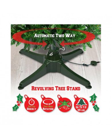 Base d’arbre de Noël rotative détachable Support d’arbre de Noël électrique Robuste Support d’arbre facile