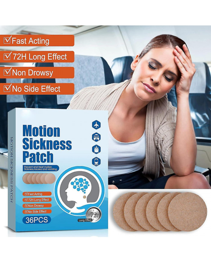 Pour Le Soulagement Vomissements Vertiges Étourdissements De Croisière 36pcs Patch Contre Le Mal Des Transports [...]