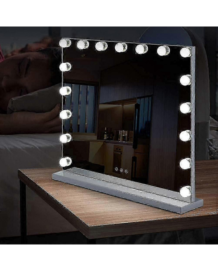 70 x 55 cm miroir de courtoisie hollywood3 lumières couleur, 14 ampoules LED dimmables, ampoules rechargeables USB [...]
