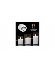 Clear Glass LED Candles with Remote Flickering Realistic Flameless Battery Candles Set of 3 D 3" H 4" 5" 6"