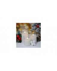 Clear Glass LED Candles with Remote Flickering Realistic Flameless Battery Candles Set of 3 D 3" H 4" 5" 6"
