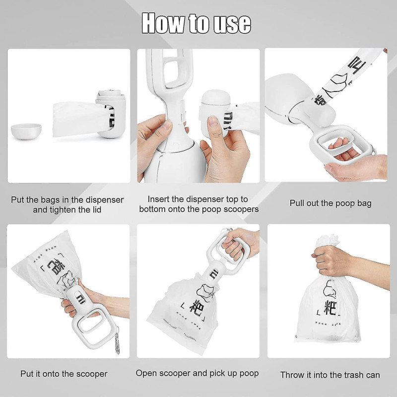 Pet Pooper Scoopers, Portable Dog Pooper Scooper With Bag Dispenser Waste Picker For Dirt, Gravel