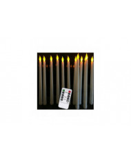 Lot De 10 Bougies Coniques À Led À Piles Avec Télécommande, Bougies De Salle À Manger Ivoire Finition Cire Lisse, [...]