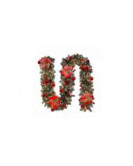 Couronne de Noël avec guirlandes lumineuses à led - 270 cm - Couronne de Noël artificielle - Décoration de Noël - [...]