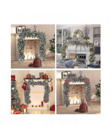 Couronne de Noël avec guirlandes lumineuses à led - 270 cm - Couronne de Noël artificielle - Décoration de Noël - [...]