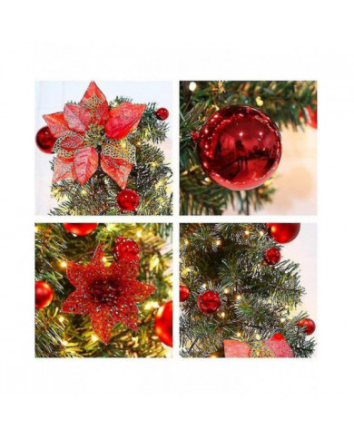 Couronne de Noël avec guirlandes lumineuses à led - 270 cm - Couronne de Noël artificielle - Décoration de Noël - [...]