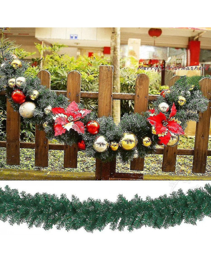 Couronne de Noël avec guirlandes lumineuses à led - 270 cm - Couronne de Noël artificielle - Décoration de Noël - [...]