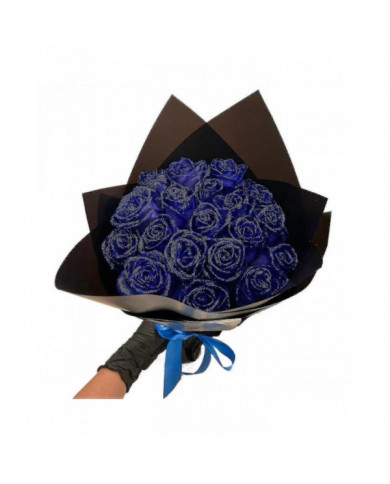 Paillettes Rose Bouquet bleu artificiel Rose fleurs Bouquet éternelle brillant fausses Roses Bouquet amour cadeaux [...]