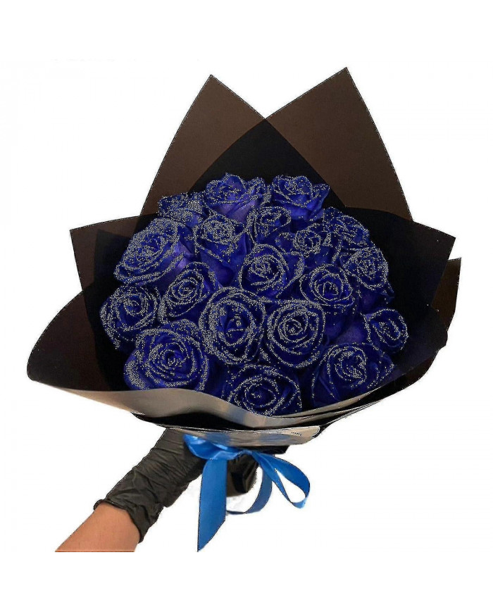 Paillettes Rose Bouquet bleu artificiel Rose fleurs Bouquet éternelle brillant fausses Roses Bouquet amour cadeaux [...]