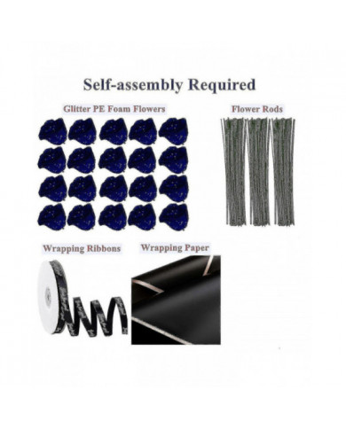 Paillettes Rose Bouquet bleu artificiel Rose fleurs Bouquet éternelle brillant fausses Roses Bouquet amour cadeaux [...]