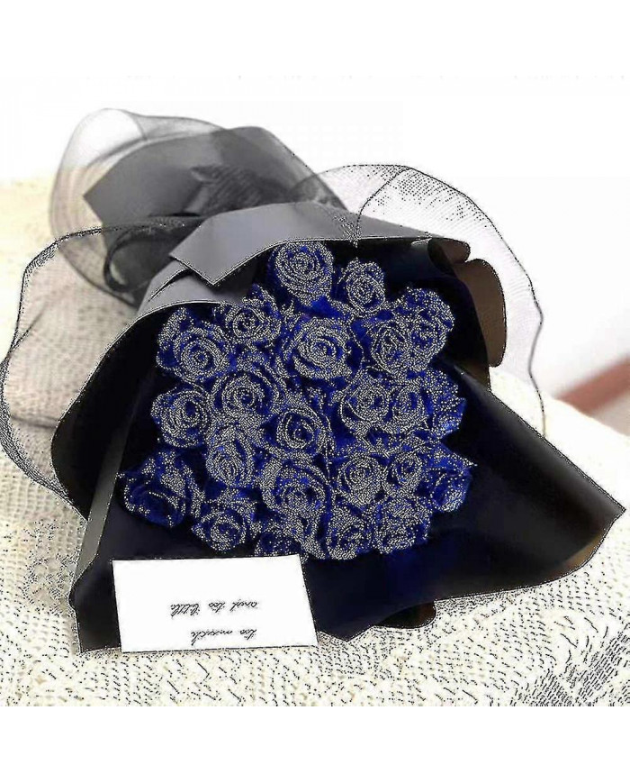 Paillettes Rose Bouquet bleu artificiel Rose fleurs Bouquet éternelle brillant fausses Roses Bouquet amour cadeaux [...]