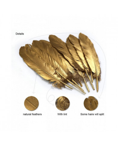 50 Pcs Trempé Or Plumes D’oie 4-6 pouces Plumes Naturelles Décor Pour La Maison Fête Décoration Murale Artisanat [...]