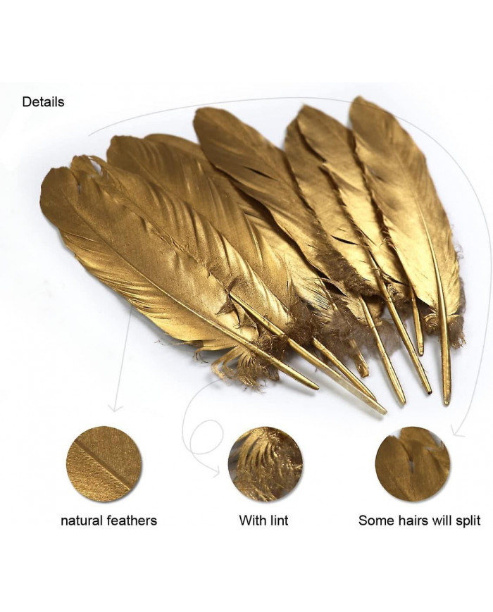 50 Pcs Trempé Or Plumes D’oie 4-6 pouces Plumes Naturelles Décor Pour La Maison Fête Décoration Murale Artisanat [...]
