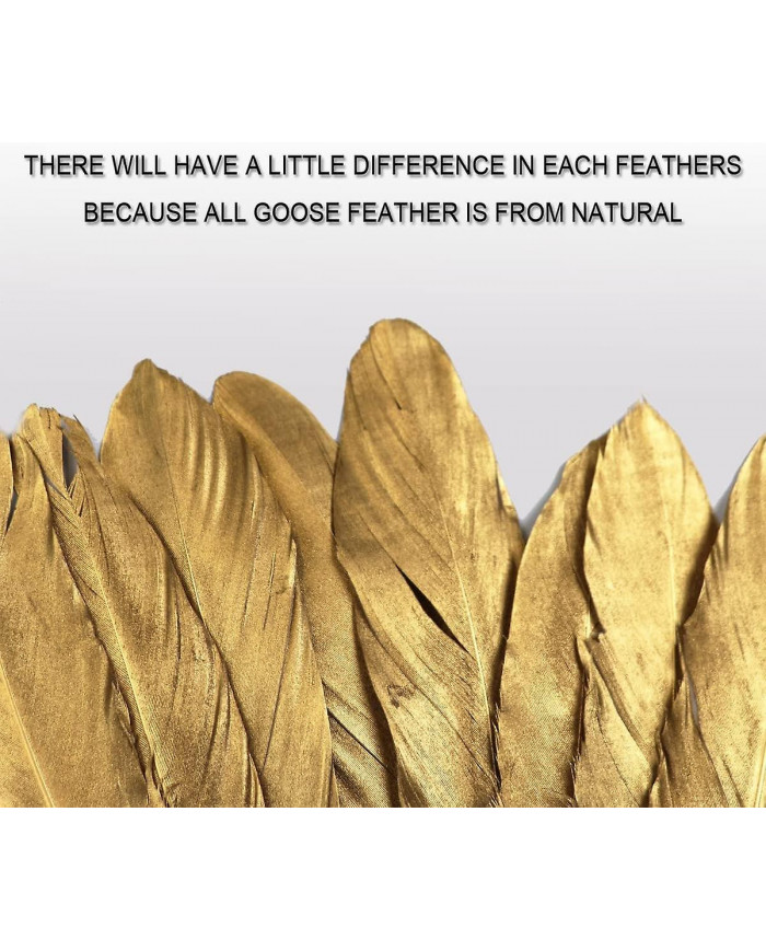 50 Pcs Trempé Or Plumes D’oie 4-6 pouces Plumes Naturelles Décor Pour La Maison Fête Décoration Murale Artisanat [...]