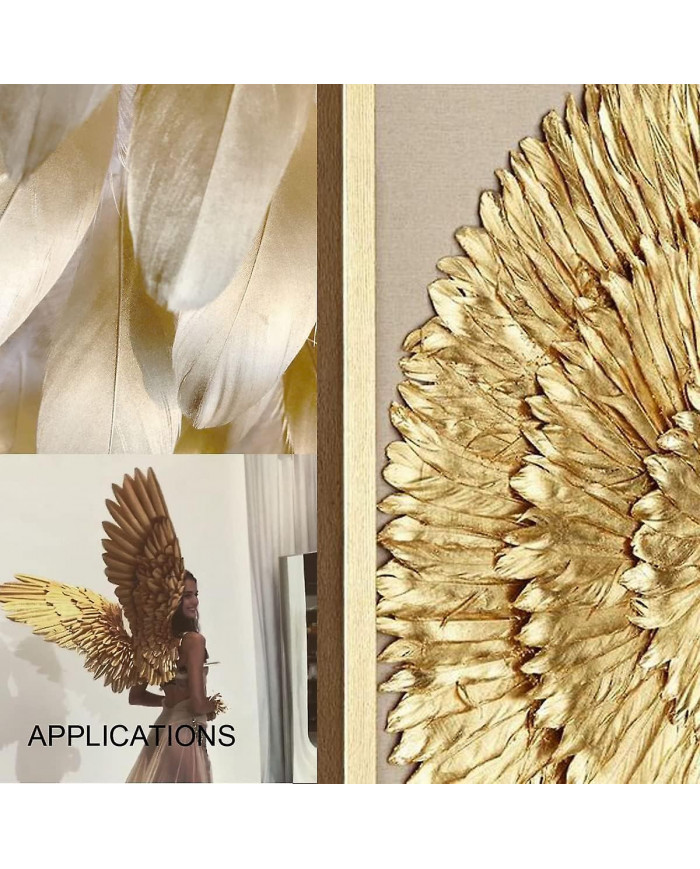 50 Pcs Trempé Or Plumes D’oie 4-6 pouces Plumes Naturelles Décor Pour La Maison Fête Décoration Murale Artisanat [...]