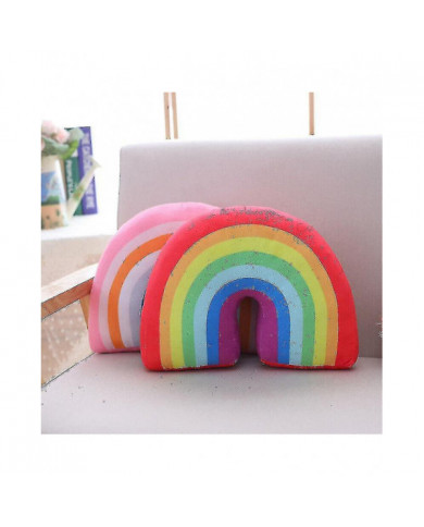Canapé Arc-en-ciel Coussin Decor Arc-en-ciel en forme d’oreiller Moelleux Coussin en peluche enfants cadeau-ZZY