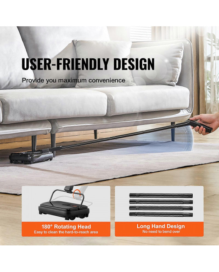 Balayeuse à tapis, 7,87 po, capacité de la poubelle de 300 ml pour les tapis de bureau à domicile et les surfaces [...]