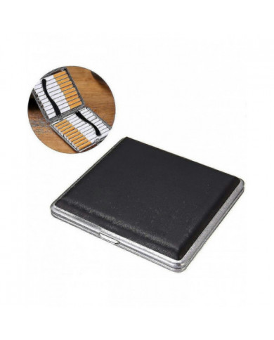 Étui à cigarettes en cuir en métal, peut contenir 20 cigarettes