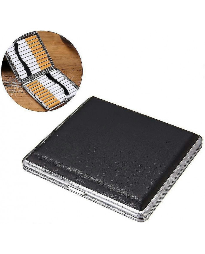 Étui à cigarettes en cuir en métal, peut contenir 20 cigarettes