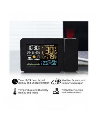 Fj3391 Station météorologique multifonctionnelle Réveil Prévisions météorologiques Température extérieure [...]