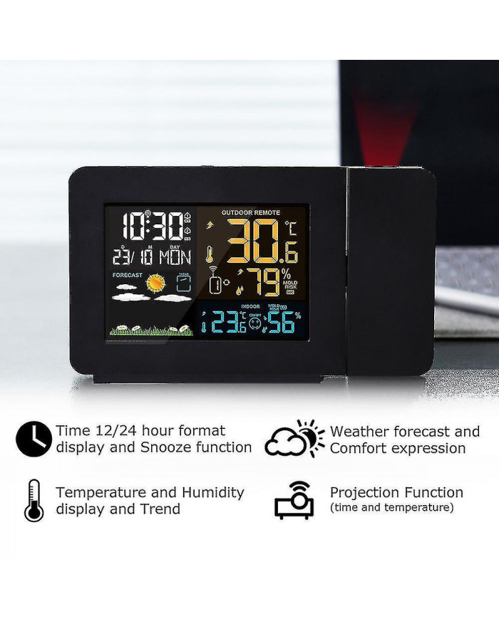 Fj3391 Station météorologique multifonctionnelle Réveil Prévisions météorologiques Température extérieure [...]