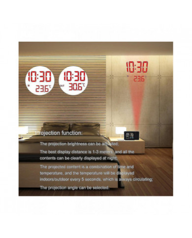 Fj3391 Station météorologique multifonctionnelle Réveil Prévisions météorologiques Température extérieure [...]