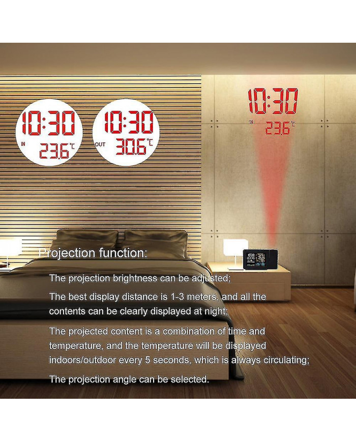 Fj3391 Station météorologique multifonctionnelle Réveil Prévisions météorologiques Température extérieure [...]