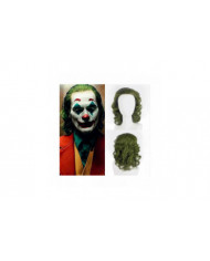 Perruque verte pour Clown Costume Perruque Hommes Perruque Courte Ondulée Joker Fleck Perruque Halloween Party
