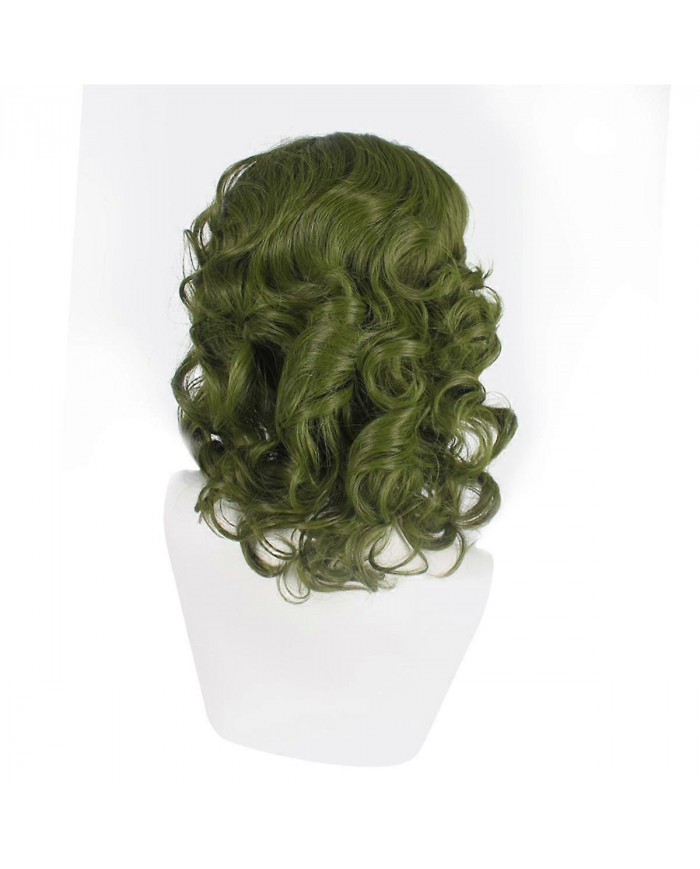 Perruque verte pour Clown Costume Perruque Hommes Perruque Courte Ondulée Joker Fleck Perruque Halloween Party