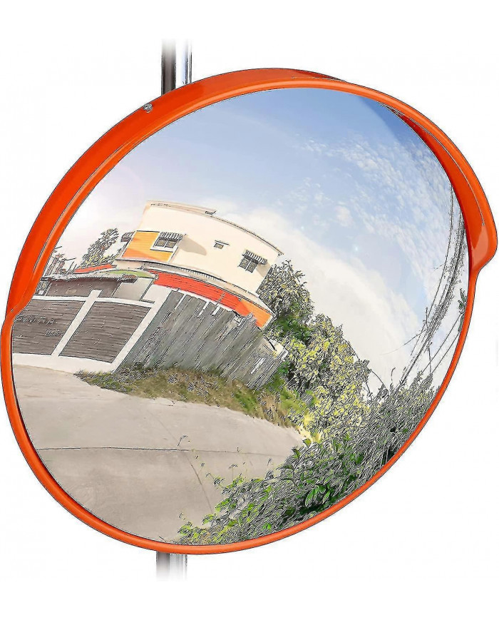 Rétroviseur De Signalisation 45 Cm Professionnel Résistant Aux Intempéries Extérieur Rouge 1