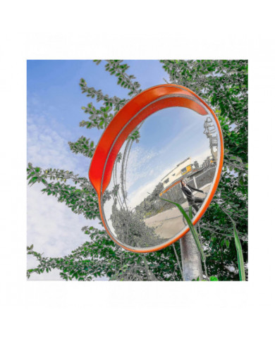 Rétroviseur De Signalisation 45 Cm Professionnel Résistant Aux Intempéries Extérieur Rouge 1