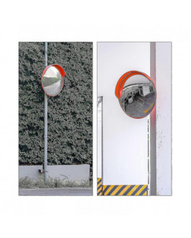 Rétroviseur De Signalisation 45 Cm Professionnel Résistant Aux Intempéries Extérieur Rouge 1
