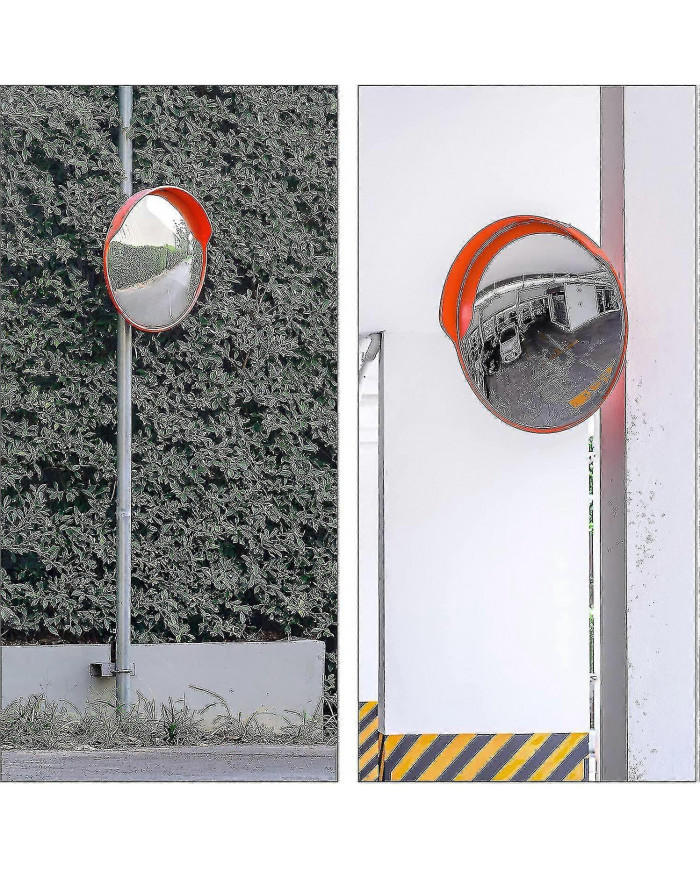 Rétroviseur De Signalisation 45 Cm Professionnel Résistant Aux Intempéries Extérieur Rouge 1