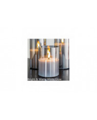 Bougies scintillantes sans flamme en verre gris argenté avec télécommande, 3 pack réalistes led fausses bougies 3 [...]