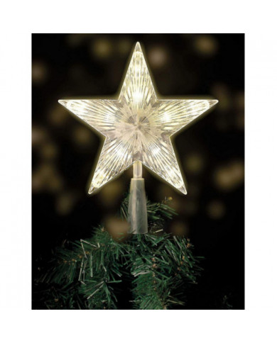 Top de l’arbre de Noël avec 10 LED avec prise d’alimentation - Dessus de l’arbre de Noël illuminé en blanc chaud - [...]