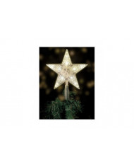 Top de l’arbre de Noël avec 10 LED avec prise d’alimentation - Dessus de l’arbre de Noël illuminé en blanc chaud - [...]