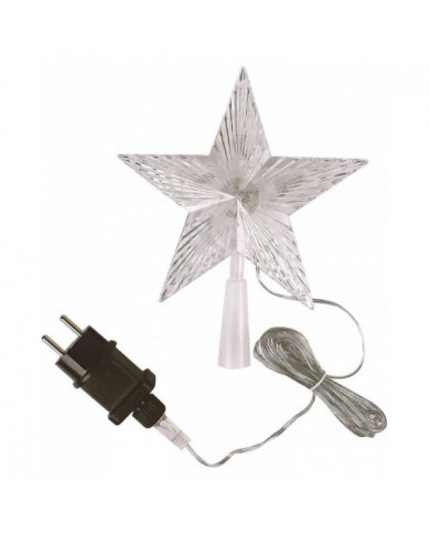 Top de l’arbre de Noël avec 10 LED avec prise d’alimentation - Dessus de l’arbre de Noël illuminé en blanc chaud - [...]