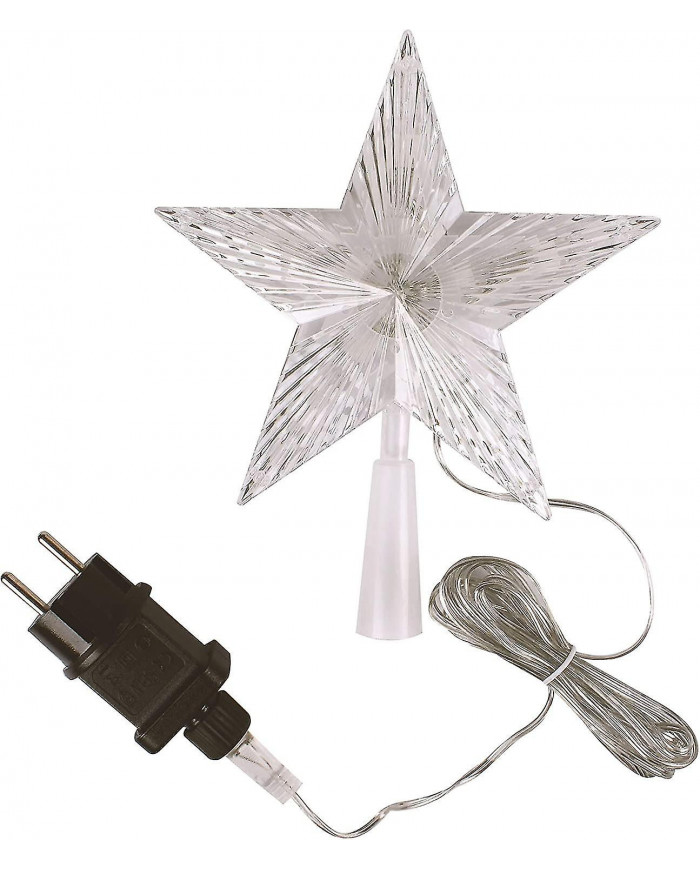 Top de l’arbre de Noël avec 10 LED avec prise d’alimentation - Dessus de l’arbre de Noël illuminé en blanc chaud - [...]