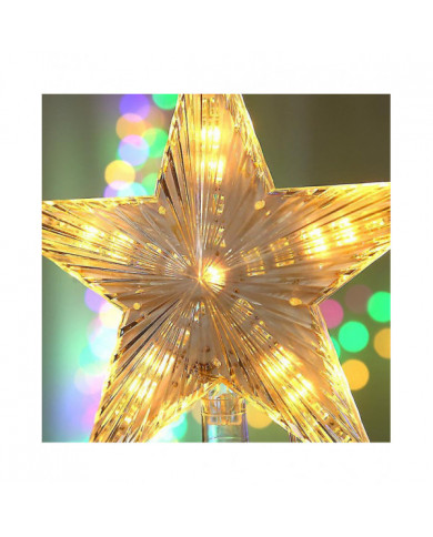 Top de l’arbre de Noël avec 10 LED avec prise d’alimentation - Dessus de l’arbre de Noël illuminé en blanc chaud - [...]