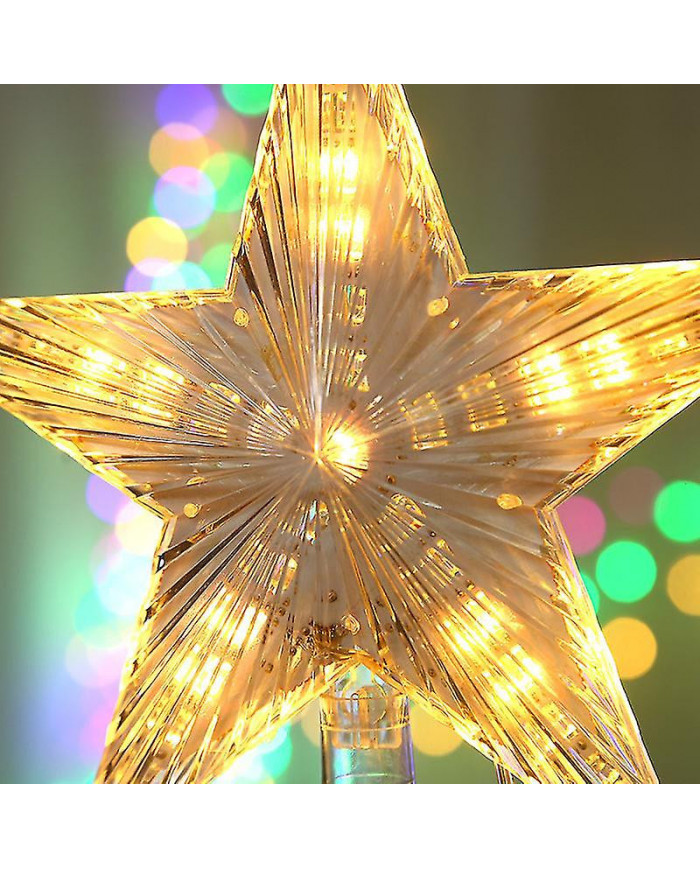 Top de l’arbre de Noël avec 10 LED avec prise d’alimentation - Dessus de l’arbre de Noël illuminé en blanc chaud - [...]